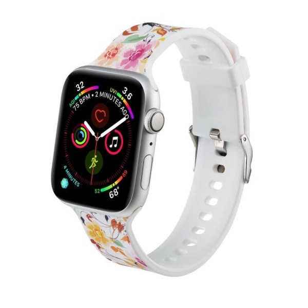 Apple Watch Series 5 40mm kuvioitu silikoninen kellonauha - Kauniita Kukkia Multicolor