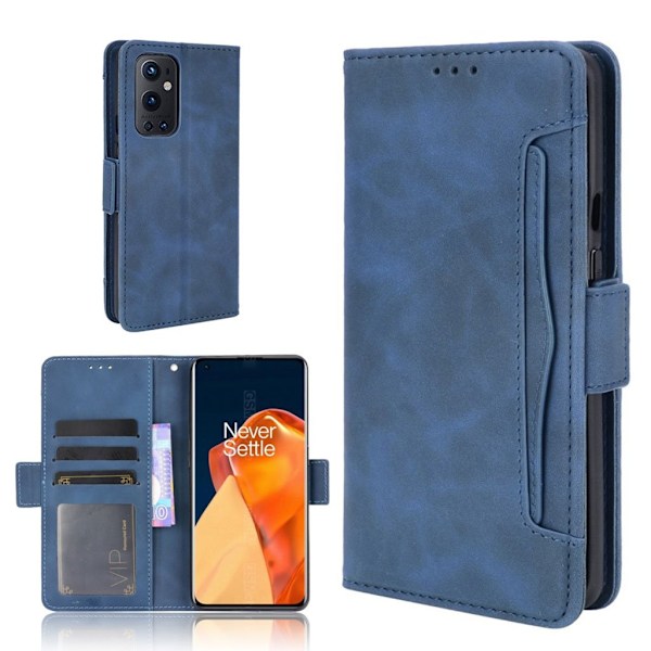 Modern-styled Læder Pung Etui til Oneplus 9 Pro - Blå Blue