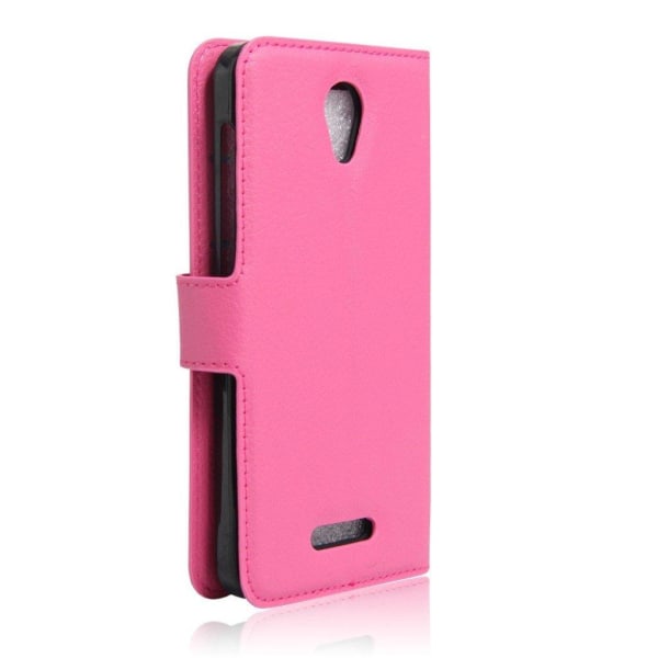 Mankell Alcatel Pop 4 læder-etui med litchi overflade - Hot Pink Pink