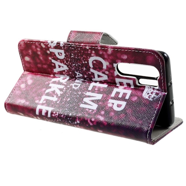 Huawei P30 Pro kors textur läder fodral - Keep Calm and Sparkle multifärg