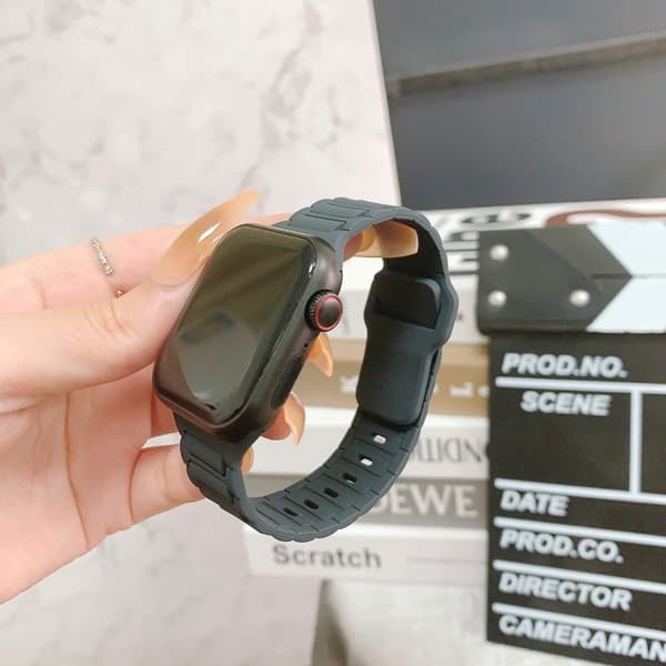Apple Watch Series 49mm - 45mm - 44mm - 42mm Silikone urrem - Midnat Blue
