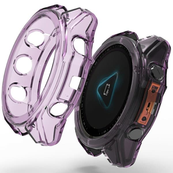Garmin Fenix 8 51 mm klockfodral Stötsäkert flexibelt skydd Halvförpackat - Transparent Lila Lila
