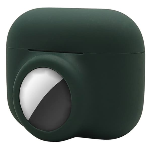 2-i-1 AirPods Pro / AirTags silikoneetui - Sortliggrøn Green