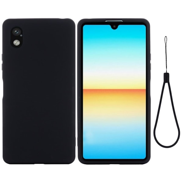 Matt Sony Xperia Ace III skal av flytande silikon - Svart Svart
