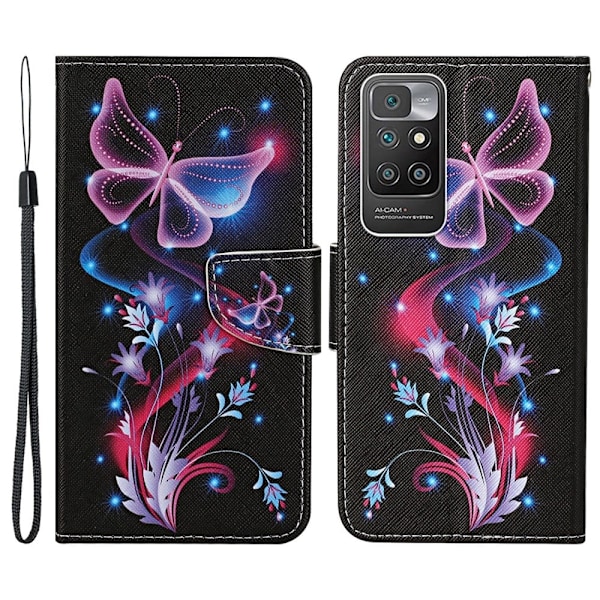 Wonderland Xiaomi Redmi 10 Prime / Redmi 10 Läppäkotelo - Pinkki Perhonen Multicolor