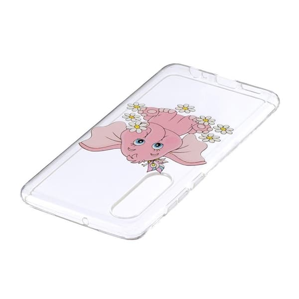 Huawei P30 trykt mønster blødt etui - Lyserød Elefant Pink