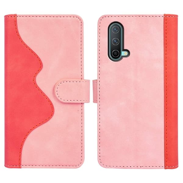 Tofarget lærdeksel for OnePlus Nord CE 5G - Rosa Pink