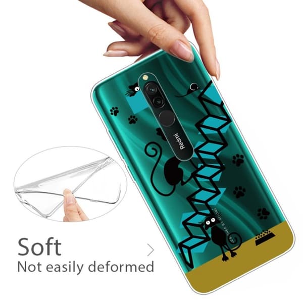 Deco Xiaomi Redmi 8 cover - Sort Kat Black