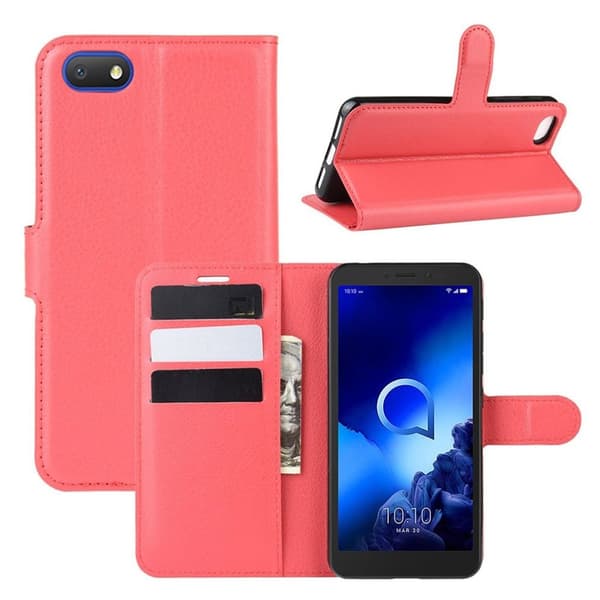 Classic Alcatel 1v (2019) flip etui - Rød Red