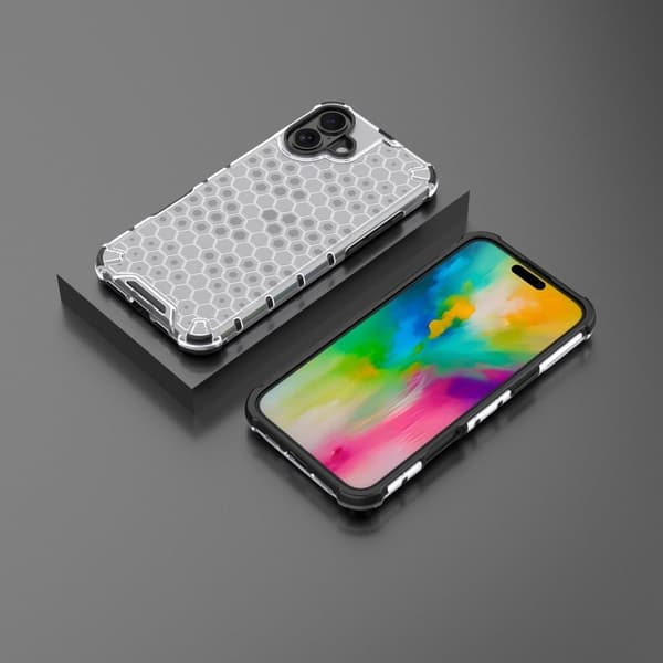 Bofink Honeycomb iPhone 16 deksel - Grå Silver grey