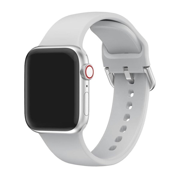 Apple Watch Series 5 40mm silikoninen kellonauha - Vaalean Harmaa Silver grey