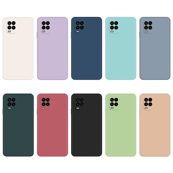 Skråt anti-drop gummibelagt cover til Xiaomi Mi 10 Lite 5G - Sort Black