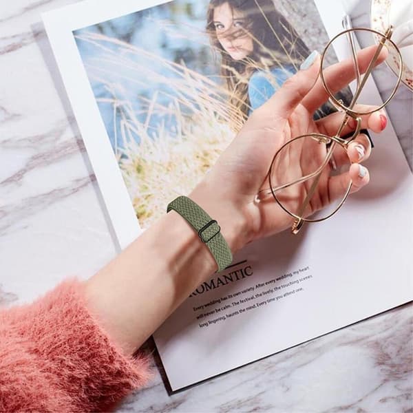 Fitbit Luxe elastisk klokkerem i nylon - Olivengrønn Green