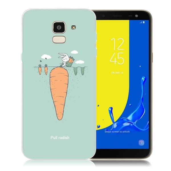 Samsung Galaxy J6 (2018) mobiletui i silikone med flot mønster - Gullerod Multicolor