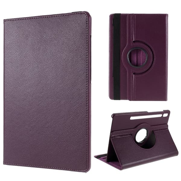 Samsung Galaxy Tab S9 / S8 Tablet Case med roterande stativ - Lila Med Resårband Lila