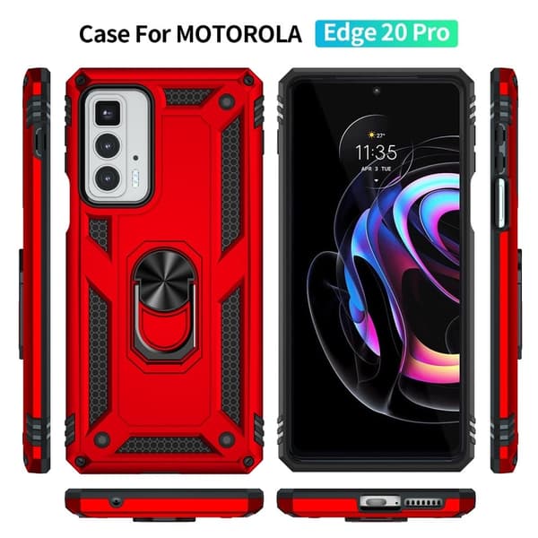 Ring Guard - Motorola Edge 20 Pro - Punainen Red
