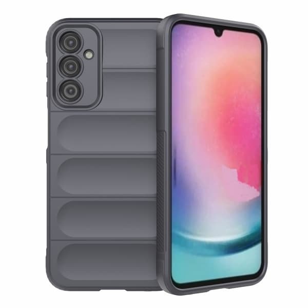 Mjukt greppformat Samsung Galaxy A24 4G skal - Silver/Grå Silvergrå