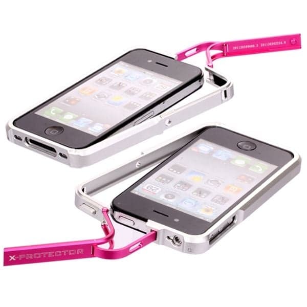 FiiO X-Fighter (Red Half) Alu-støtfanger for iPhone 4/4S - Rosa Pink