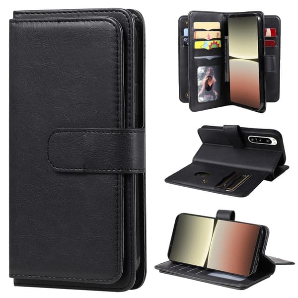 10-slot Pung Etui til Sony Xperia 5 IV - Sort Black