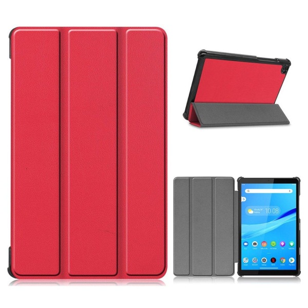 Lenovo Tab M8 simple tri-fold leather flip case - Red Red
