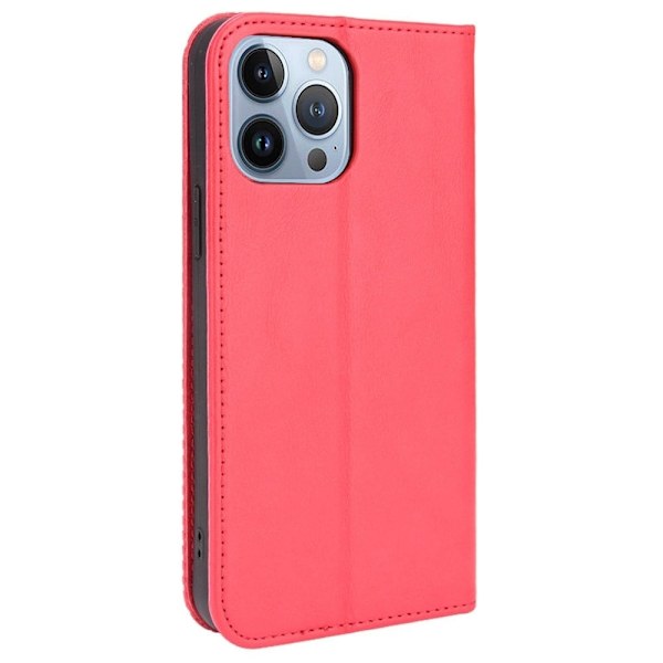 Bofink Vintage iPhone 14 Pro læderetui - Rød Red