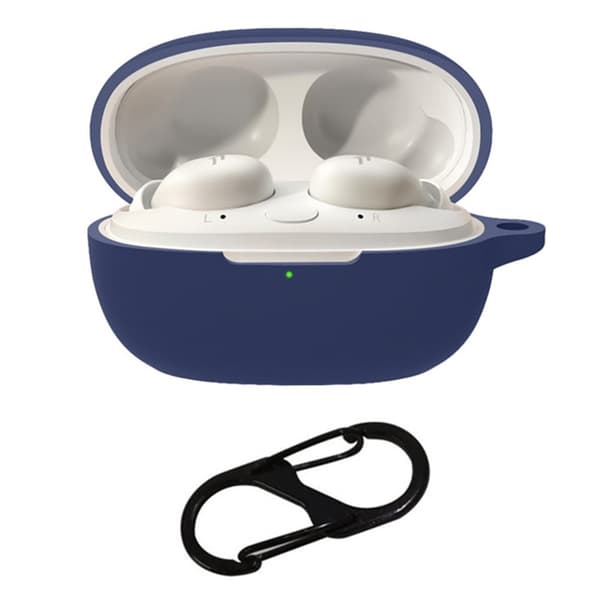 För 1MORE Sleeping Earbuds Z30 Silikonfodral Bluetooth hörlurar Skydd med hängande spänne - Mörkblå Blå