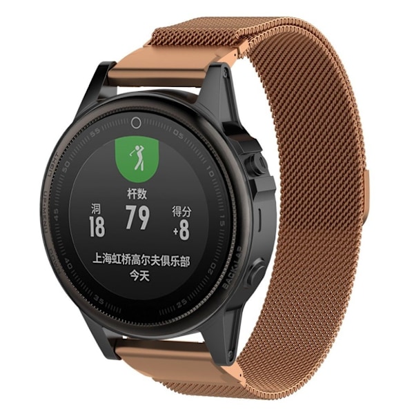 Garmin Fenix 5S erstatnings urrem i stainless stål med farve - Rosa Guld Multicolor