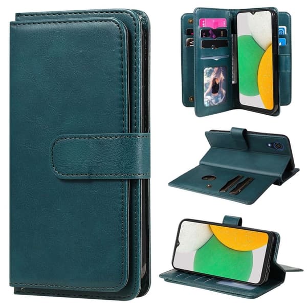 Samsung Galaxy A03 Core etui med pung / 10 kortpladser – Grøn Green