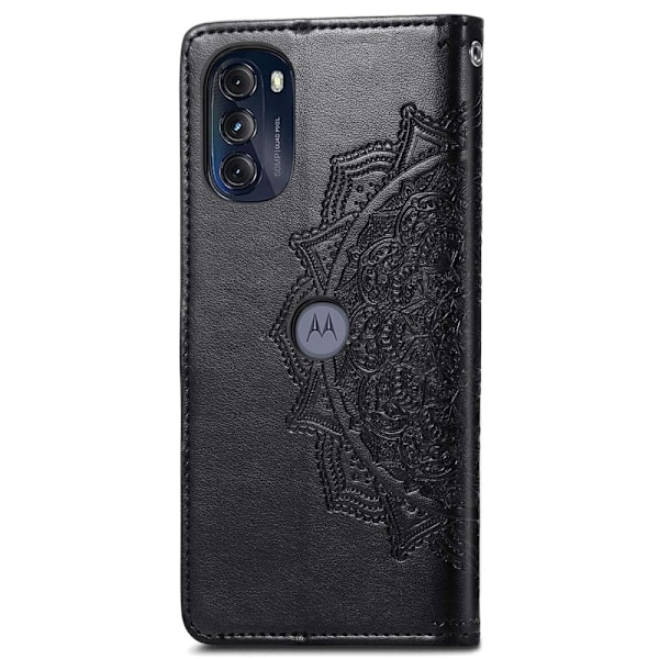 Mandala läder Motorola Moto G (2022) fodral - Svart Svart