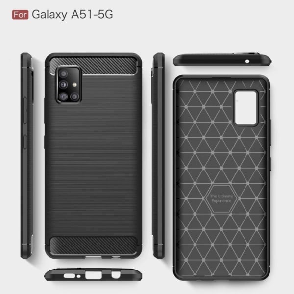 Carbon Flex Samsung Galaxy A51 5G kotelot - Musta Black