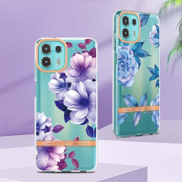 Supertunt och tåligt mjukfodral för Motorola Edge 20 Lite - Lila Begonia Lila