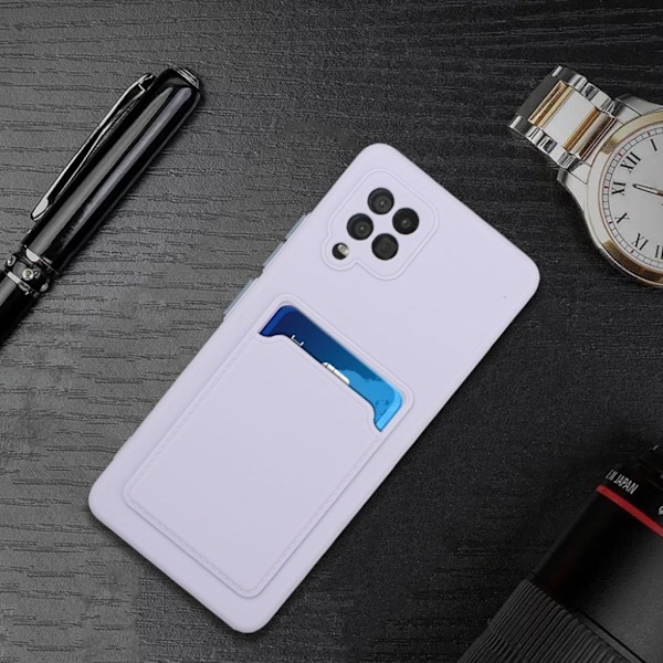 Card Holder Cover til Samsung Galaxy A42 5g - Lyseblå Blue