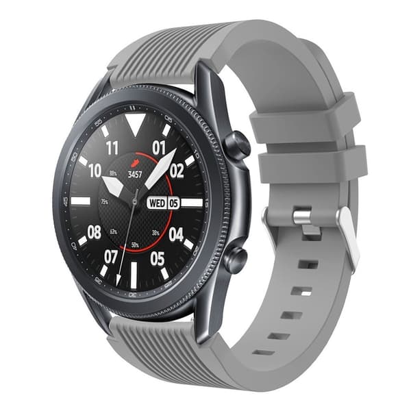 Samsung Galaxy Watch 3 (45mm) silikoninen kellonauha - Harmaa Silver grey