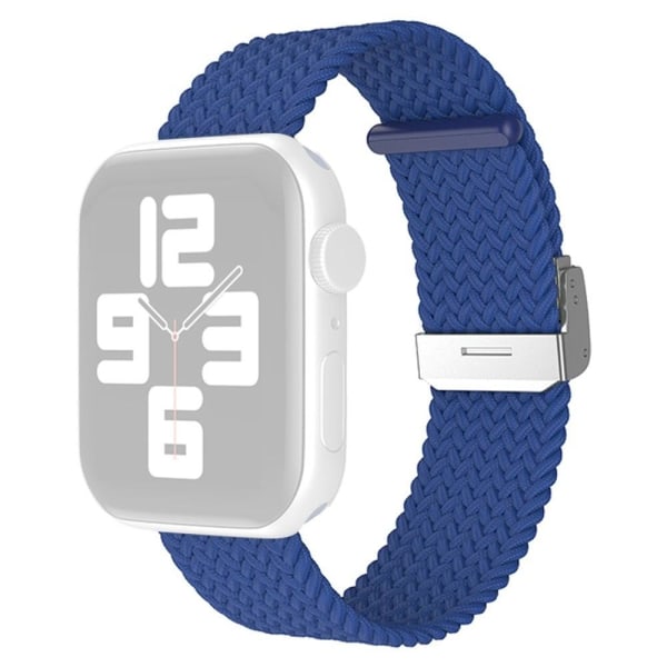 Apple Watch (45mm) simple nylon watch strap - Dark Blue Blå