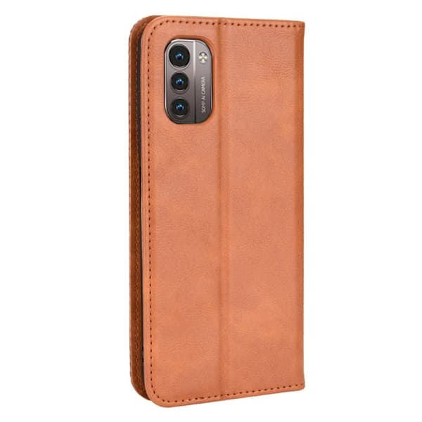 Alpha Nokia G11 / Nokia G21 flip etui i lær - Brun Brown