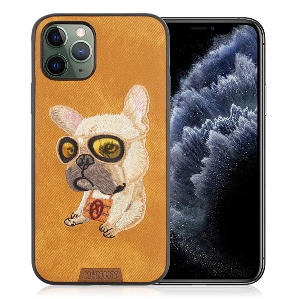 Nimmy Sött husdjur iPhone 11 Pro Broderat fodral - Gul Gul