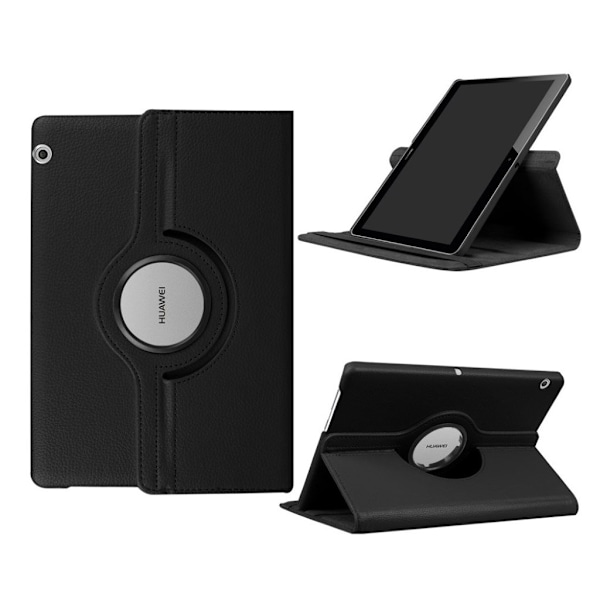 Huawei MediaPad T3 10 Etui med roterende stand - Sort Black