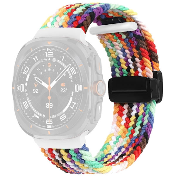Samsung Galaxy Watch Ultra 47mm flätat armband magnetiskt vikbart spänne klockarmband - Regnbåge multifärg
