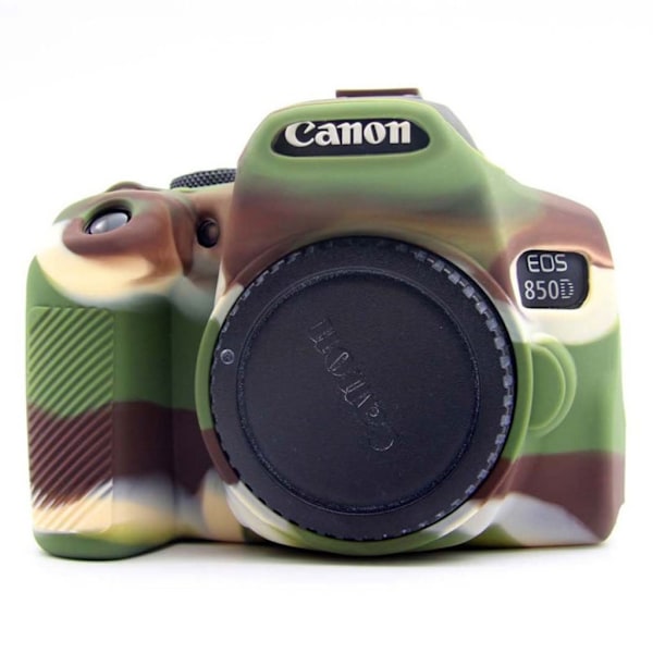 Canon EOS 850D silikonfodral - Kamouflage Grön