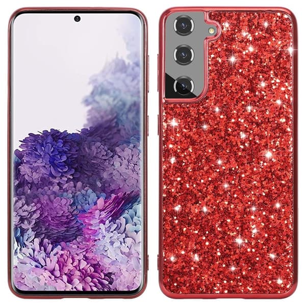 Glitter Samsung Galaxy S22 Plus deksel - Rød Red