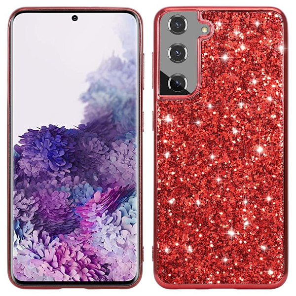 Glitter Samsung Galaxy S22 Plus kotelot - Punainen Red