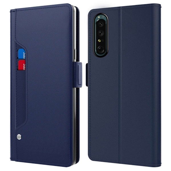 Phone Suojakotelo With Make-up Mirror And Slick Design For Sony Xperia 1 II - Sininen Blue