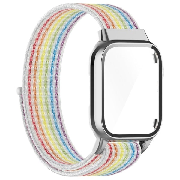 Apple Watch (45mm) nylonkellohihna + karkaistu lasi - Monivärinen Multicolor