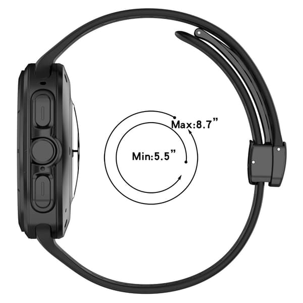 Samsung Galaxy Watch Ultra 47mm Silicone Watch Band Replacement Strap with Magnetic Folding Buckle - Black Black