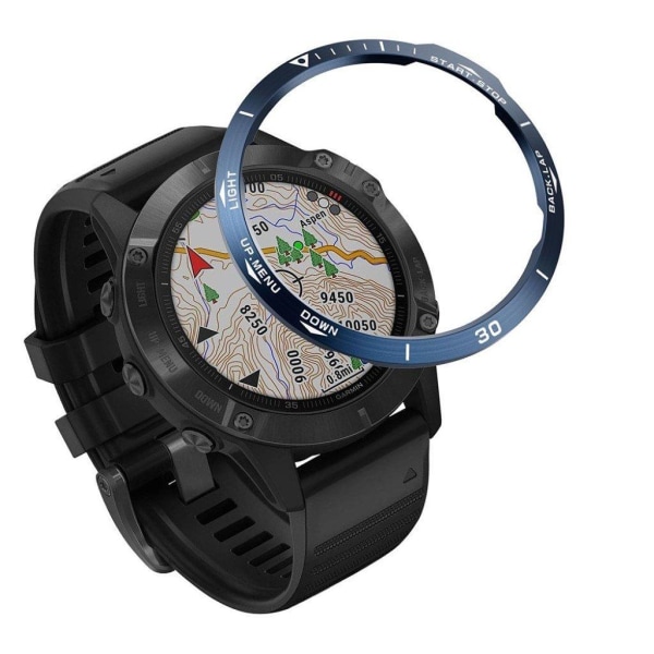 Garmin Fenix 6 kovera ruostumattomasta teräksestä valmistettu kehys - Sininen / Valkoinen Blue