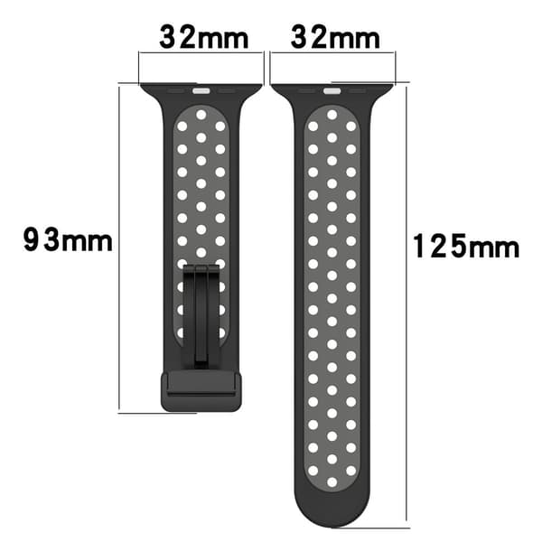 Apple Watch Series 8 (41mm) silikonerem i to farver - Sort / Blå Blue