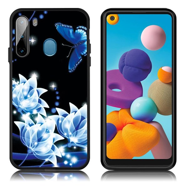 Imagine Samsung Galaxy A21 kuoret - Valkoiset Kukka Multicolor