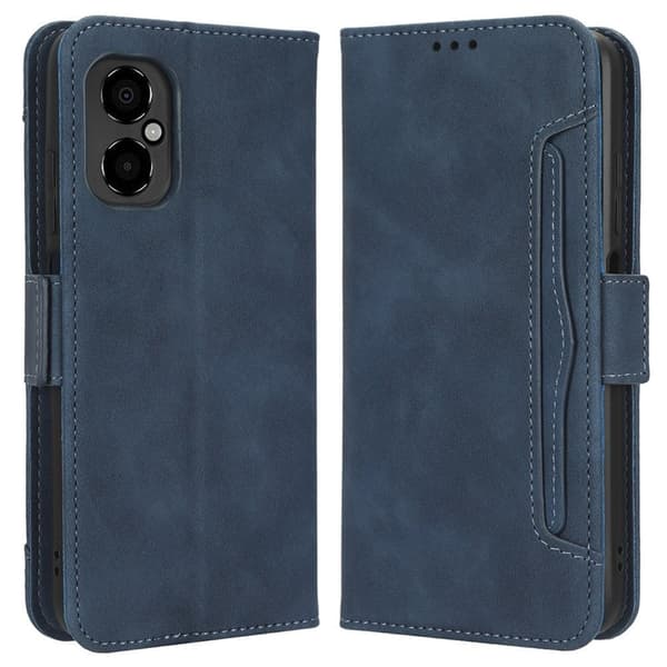 Stilig Læretui med Lommebok til Xiaomi Poco M4 5G - Blå Blue
