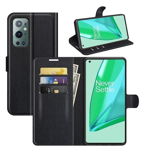 Classic OnePlus 9 Pro flip kuoret - Musta Black