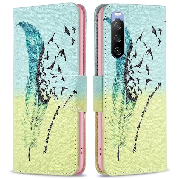 Wonderland Sony Xperia 10 III flip etui - Fjer Green